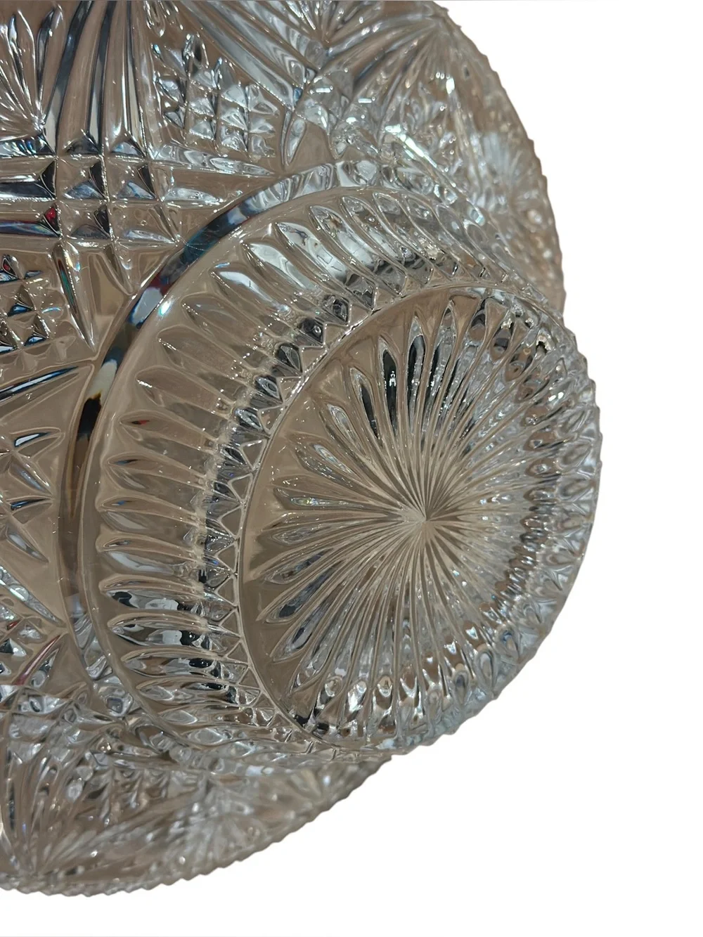 Vintage Bohemia Crystal Bowl 10.5” 24% Lead Cut Clear Glass Bowl Czech Republic